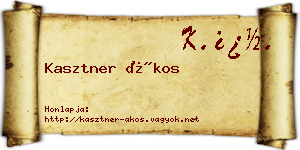 Kasztner Ákos névjegykártya